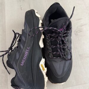 Merrell Black and Purple Athletic Shoes with Rugged Sole